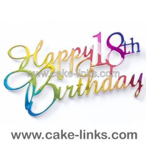 Happy 18th Birthday - multi coloured motto