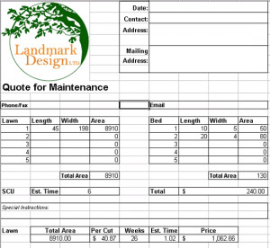 FREE * Landscape Lawn Care Business Forms – Contracts, Proposals