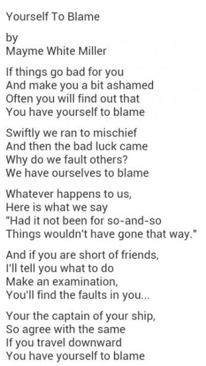 Yourself to Blame by Mayme White Miller