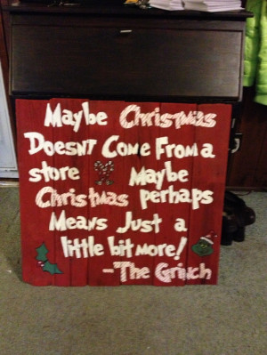 grinch quote on fence boards