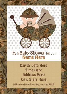 Camo Baby Shower Invitation With BONUS Labels & by MacysandBaileys, $ ...