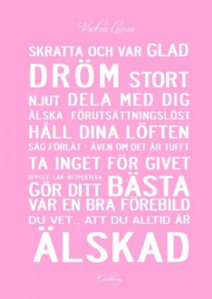 Personalised inspiring life quotes, in Swedish.Also available in ...