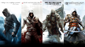 Assassin's Creed: Altair, Ezio, Connor and Edward by okiir
