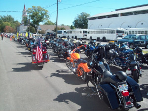 My bike, left center with the big flag: