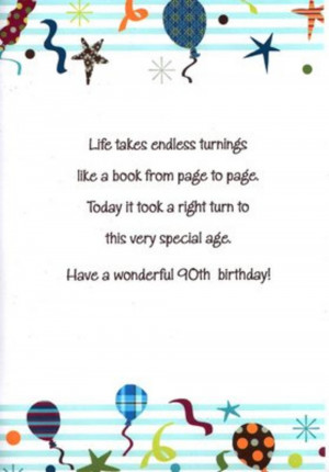 90th Birthday Poems