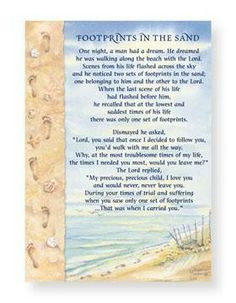 Footprints in the Sand Poem Note Cards #footprintsinthesand , # ...