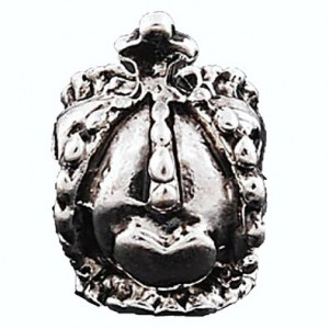 Charm Buddy Antique Style Silver Plated Crown and Heart Charm Bead ...