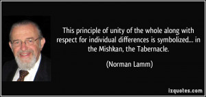 of unity of the whole along with respect for individual differences ...