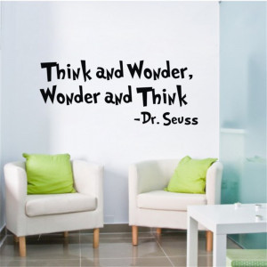 65in Think and Wonder, Wonder and Think Dr . Seuss wall decals quotes ...
