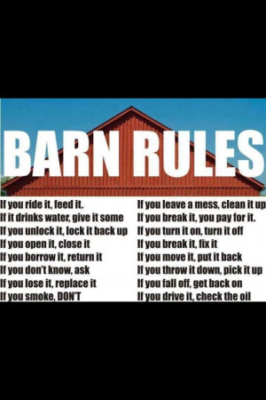 country girls hors quotes future barns house rules barns rules country ...
