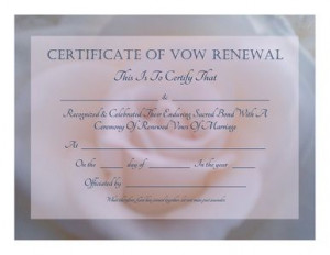 Free Printable - Vow Renewal Certificate - Soft PInk Rose Background