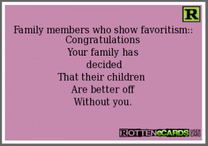 Family members who show favoritism::CongratulationsYour family has ...