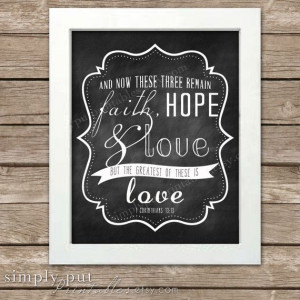 Chalkboard Love Wall Art | Valentine Wall Art | Christian Love Sign ...