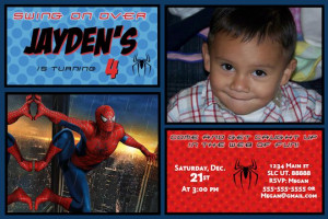 ... 007 Spiderman Birthday Invitations - Spiderman Invite Comic Book Style