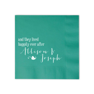 8593 | Teal Cocktail Napkins with Matte White