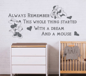 Walt Disney Minnie Mouse Children Bedroom Quote Wall Art Decal Sticker ...