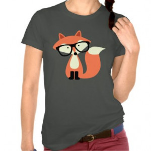 Cute Hipster Red Fox Tee Shirt