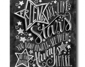... Friends Are Like Stars, Friendship Quote, Gift For Best Friend, Best