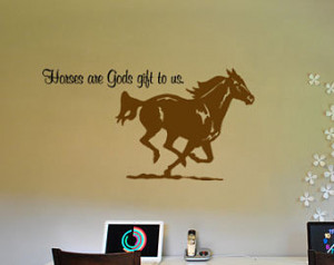 mustang, quote decal, wall words sticker, girls bedroom decal, college ...