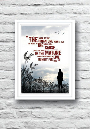 The Catcher in the Rye Quote poster J.D. Salinger by Redpostbox, £8 ...