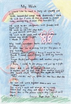 heartbreaking poem written by a 9-year old child with Type 1 Diabetes ...