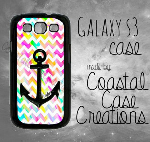Anchor Hope and Colorful Chevron Quote by CoastalCaseCreations, $18.99
