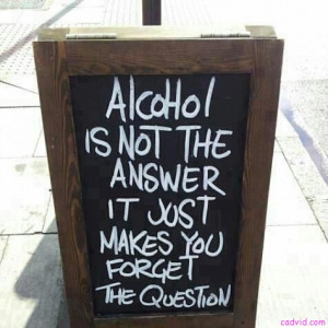 Anti Alcohol Quotes Alcohol is not the answer,it
