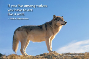 If you live among wolves you have to act like a wolf. ~ Nikita ...