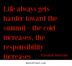 Quotes about life - Life always gets harder toward the summit - the ...