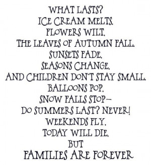 Families are Forever Poem
