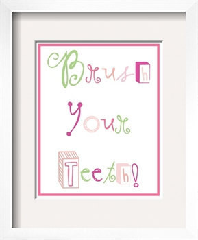 Brush Your Teeth Typography Poster 8 in x 10 in Custom Colors