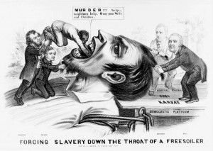 ... cartoon showing that some people in the territory didn't want slavery