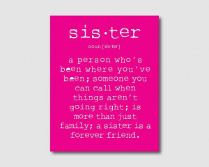 Family Wall Art - A sister is a person... Sister Quote - Typography ...