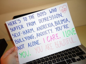 depression suicide stay strong self-harm anorexic boys suffer too