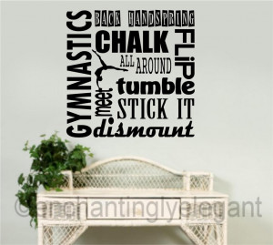 Details about Gymnastics Vinyl Decal Wall Sticker Words Lettering Teen ...