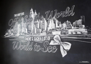 Breakfast at Tiffany's, New York 1960s Themed Chalk Mural