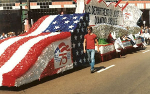 1987 A float celebrates the Department of Labor's diamond jubilee 75th ...