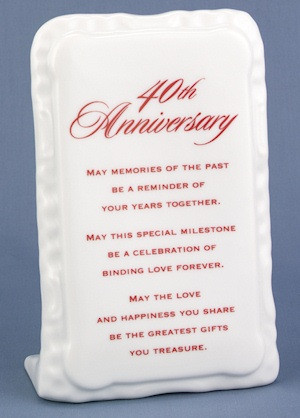 40th Anniversary Poem Plaque (Hortense B Hewitt 47104) | Buy at ...