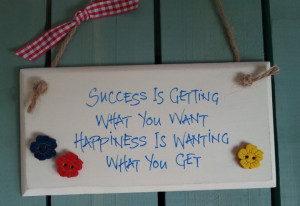 chic wooden plaque Handwritten with an Inspirational quote - Success ...