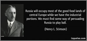 Russia will occupy most of the good food lands of central Europe while ...