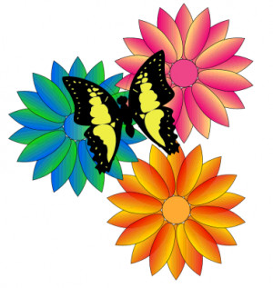 flowers and butterflies clipart