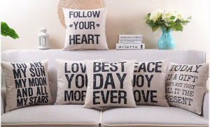 ... style letter famous quotes old saying pillow car cushion pillow case