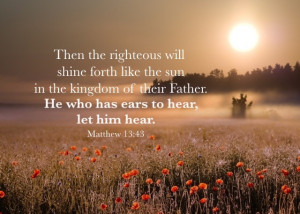 Matthew 13:43 Then the righteous will shine forth like the sun in the ...