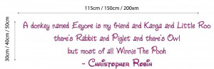 ... POOH AND FRIENDS CHRISTOPHER ROBIN PIGLET EEYORE QUOTE NURSERY BABY