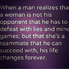 with lies and mind games but that she s a teammate that he can succeed ...