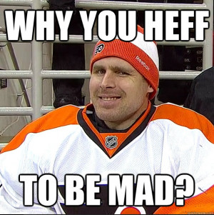 So here we find Bryzgalov trying to defend his teammate and diffuse ...
