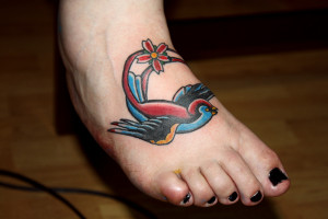 Sparrow Foot Tattoo by lowkey704