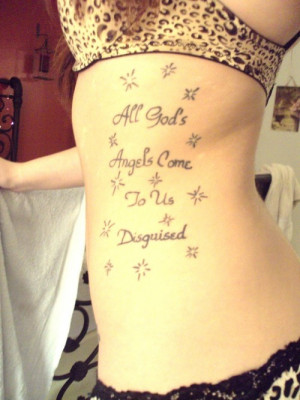 Angels Come Tattoo Quotes for Girls