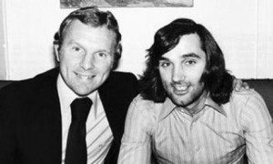 Saints or sinners? Bobby Moore and George Best. Photograph: Mirrorpix
