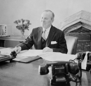 The Right Honourable Lester B. Pearson in his office soon after his ...